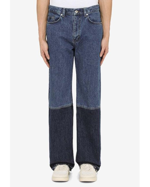 Axel Arigato Two-toned Straight-leg Jeans in Blue for Men | Lyst