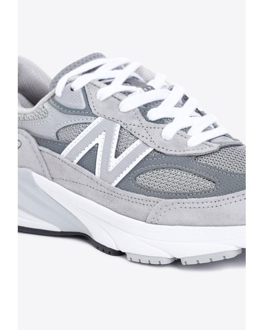 New Balance White 990 Low-Top Sneakers
