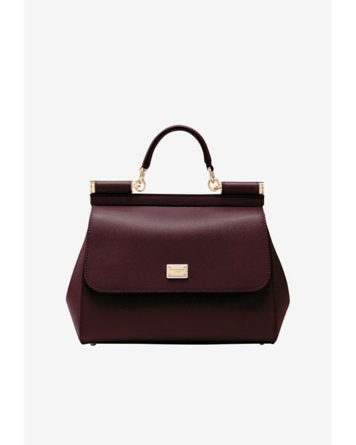 Dolce & Gabbana Purple Medium Dauphine Leather Sicily Bag