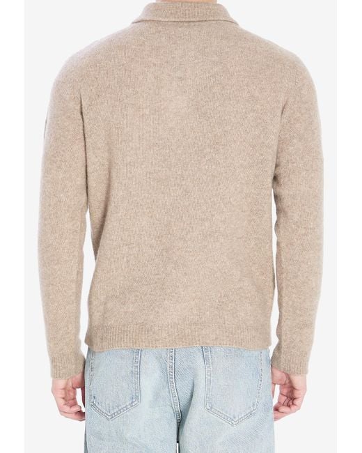 Roberto Collina Blue Essential Long-Sleeved Polo T-Shirt for men