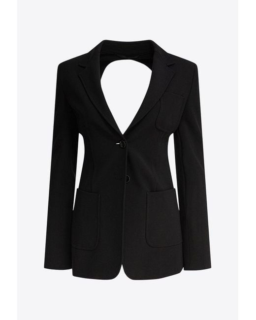 Max Mara 'Anagni'ブレザー Max Mara Anagni Single-Breasted Cut-Out Blazer in Black | Lyst