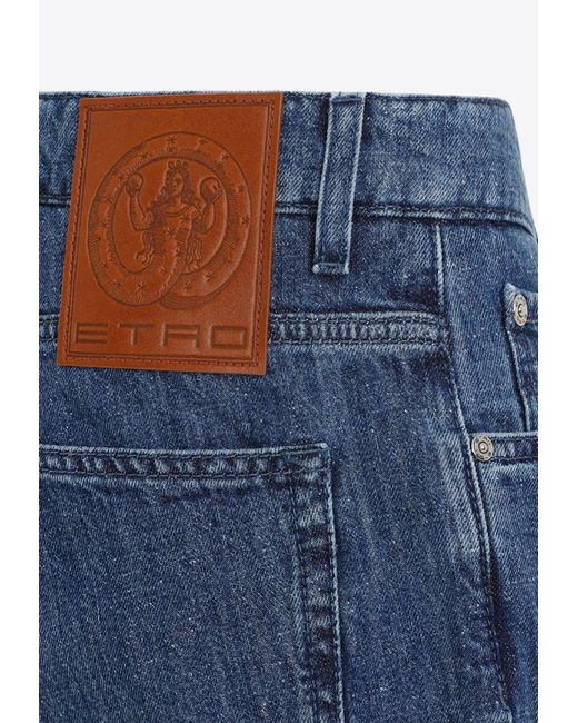 Etro Blue Straight-Leg Roma Jeans for men