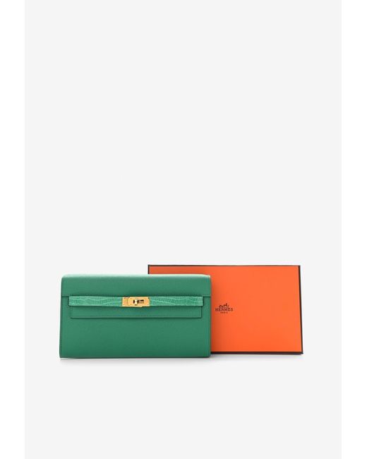 Hermès Kelly To Go Wallet Veau Epsom 06 Vert Jade Gold Hardware