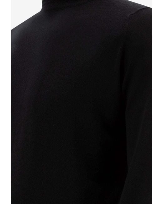 John Smedley Black Cherwell Turtleneck Sweater for men