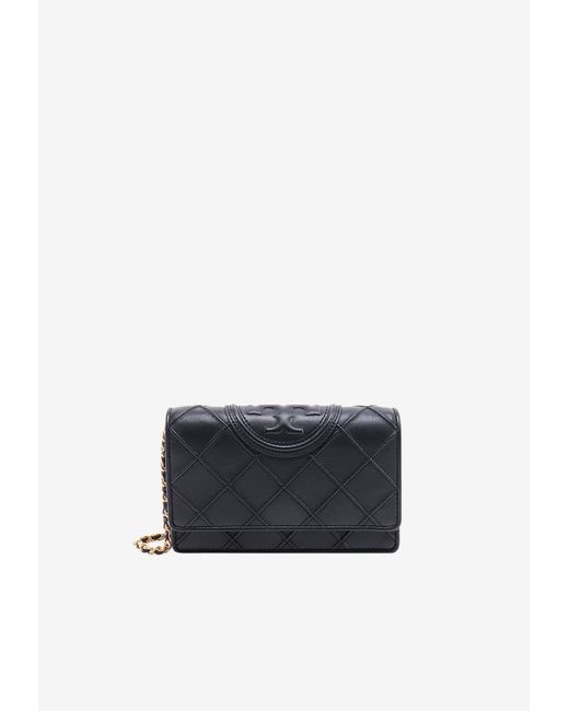 Tory Burch White Fleming Soft Chain Clutch