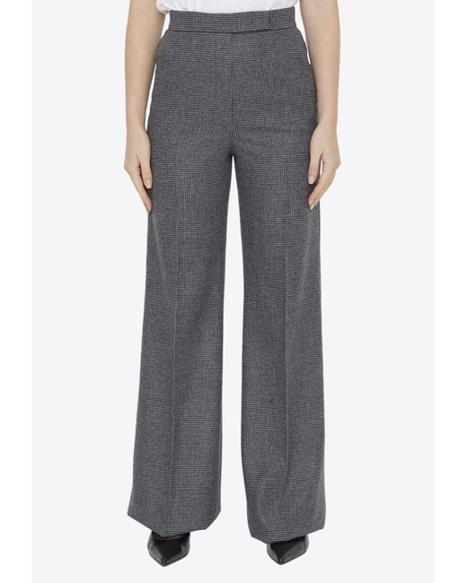 Max Mara Radioso Wide-leg Pleated Pants in Gray | Lyst