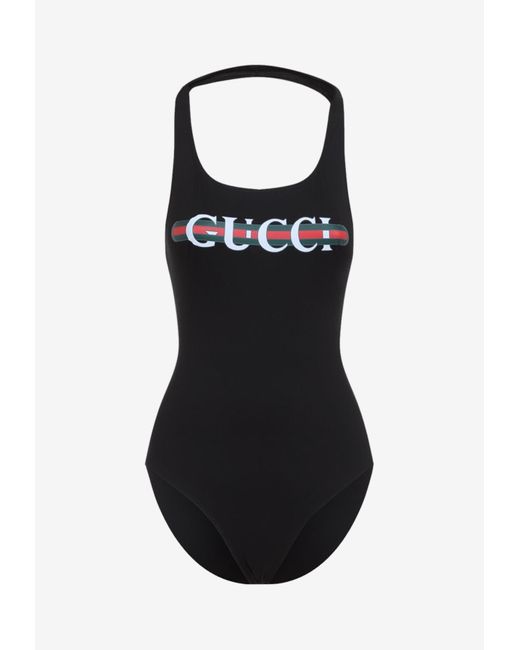 Gucci Black Logo One-Piece Swimsuit
