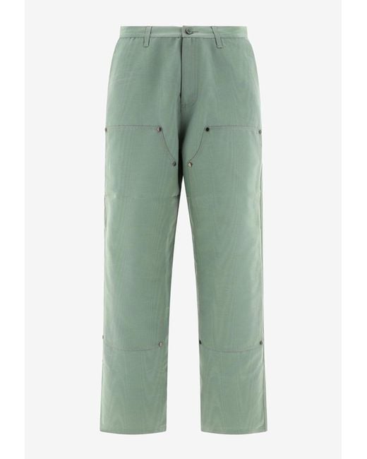 Brain Dead Green Double-Knee Straight Pants for men