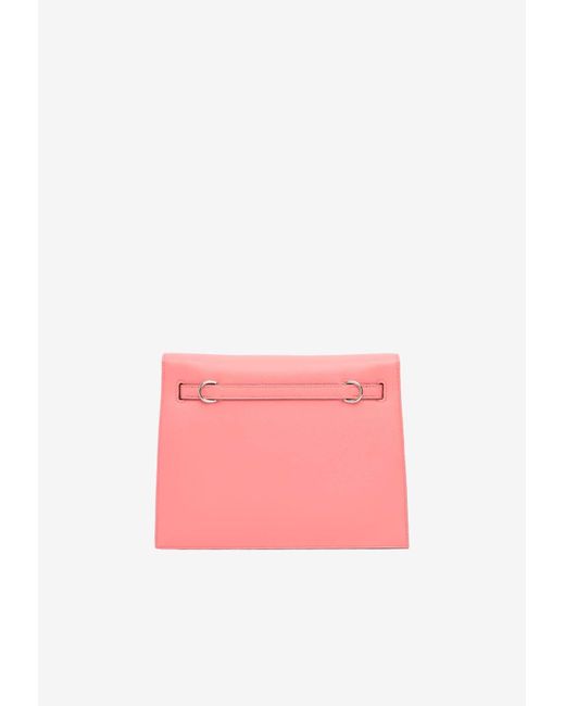 Hermès Pink Kelly Danse Verso In Rose D'ete And Vert Titien Evercolor With Palladium Hardware