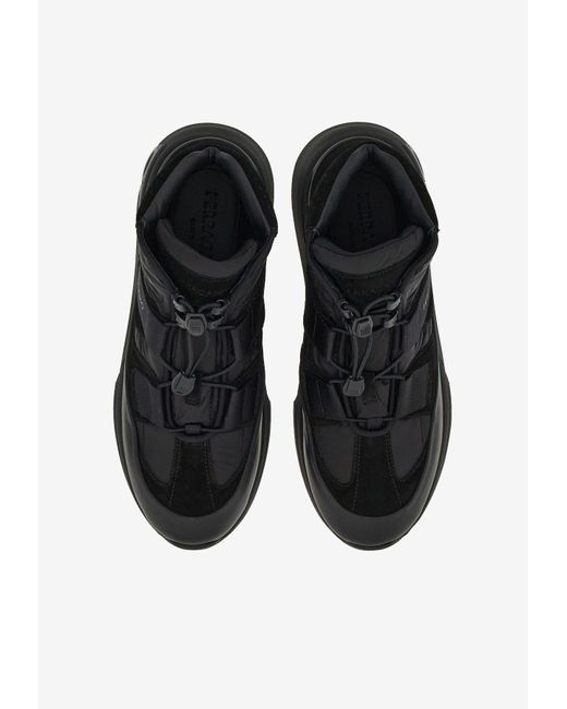 Ferragamo Black Leonida High-Top Sneakers for men