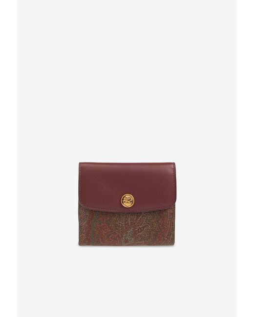 Etro Red Small Essential Paisley Jacquard Wallet
