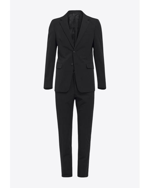 Prada Black Single-Breasted Wool-Blend Suit for men