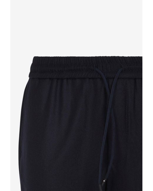 Sease Blue Mindset Wool Drawstring Pants for men