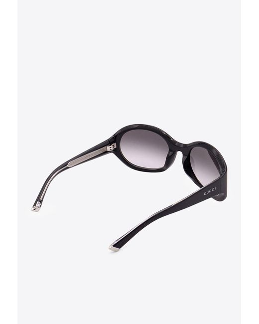 Gucci Black Signature Round Sunglasses
