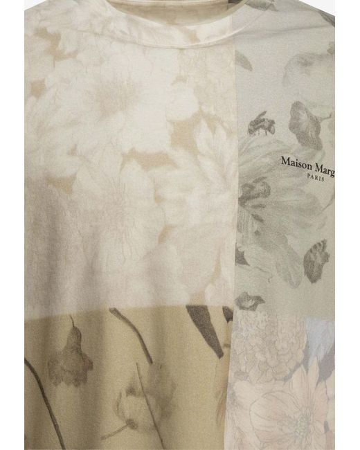Maison Margiela White Patchwork Printed T-Shirt for men