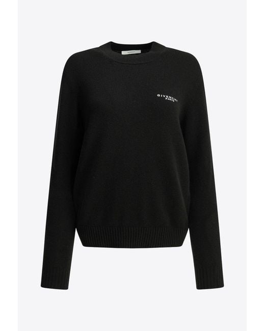 Givenchy Black Wool Blend Logo Sweater