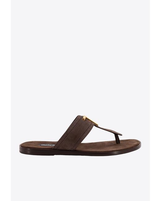 Tom Ford Brown Brighton Suede Sandals for men