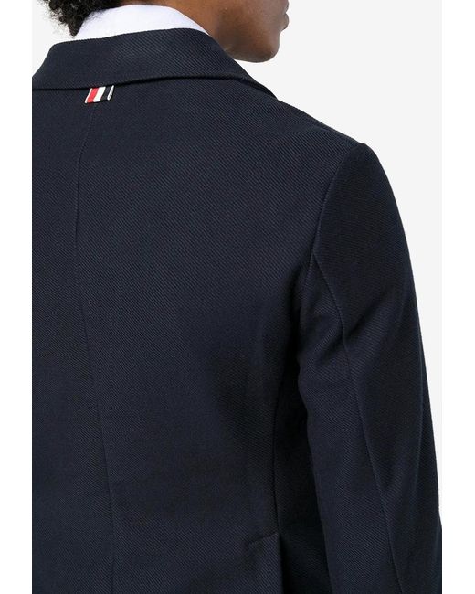 Thom Browne Blue 4-Bar Stripes Single-Breasted Jacket for men