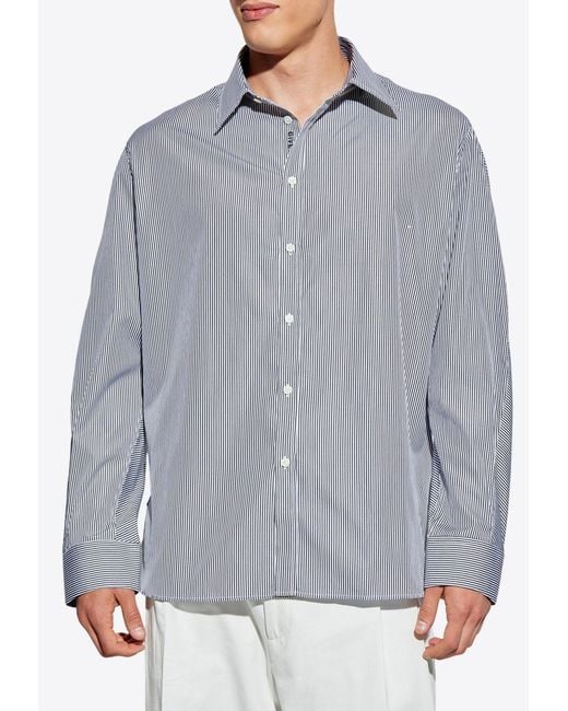 Givenchy Gray Striped Buttoned Shirt for men