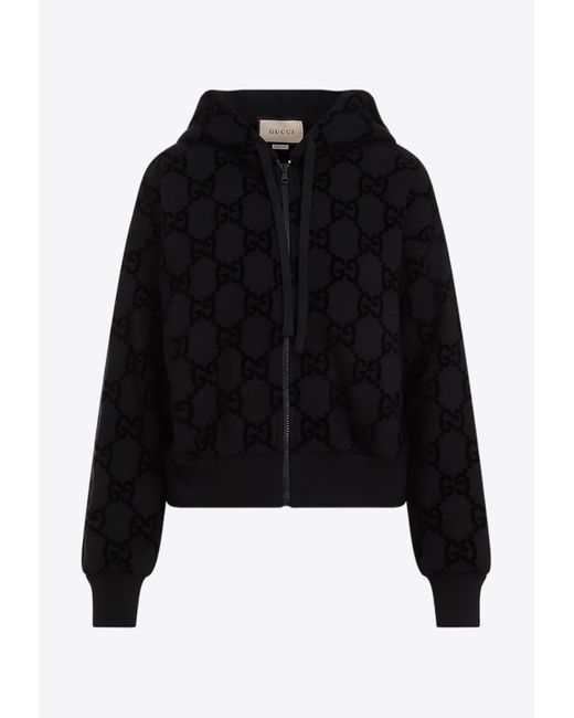 Gucci Black GG Zip-up Hooded Sweatshirt