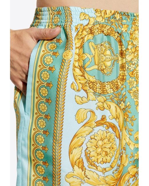 Versace Yellow Silk Shorts for men
