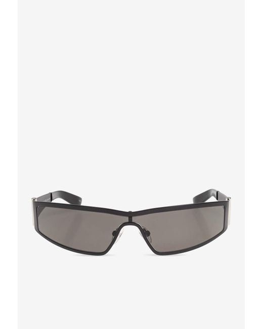 McQueen Gray Logo Shield Sunglasses