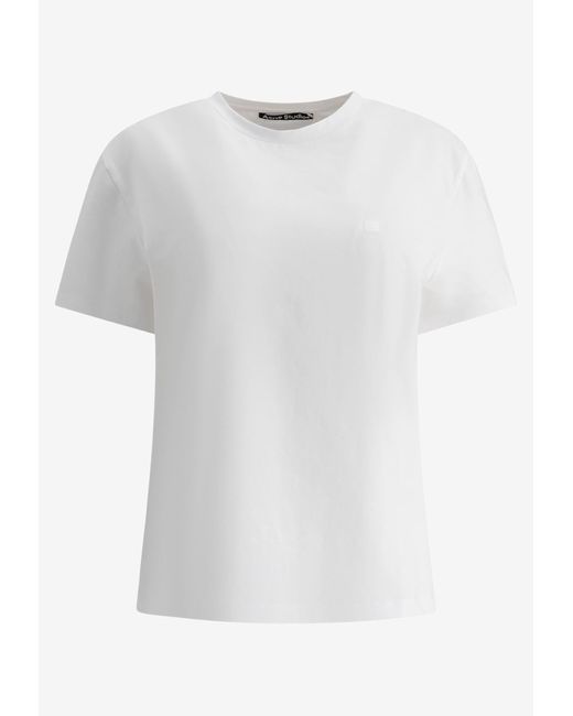 Acne White Face Patch Logo T-Shirt
