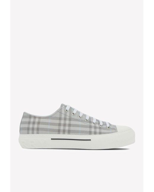 Burberry Gray Jack Vintage Check Canvas Sneakers for men