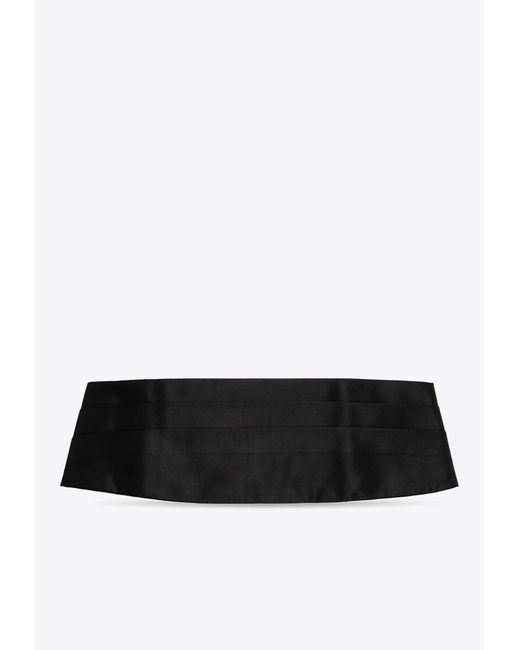 Emporio Armani Black Silk Cummerbund Tuxedo Belt for men