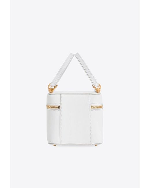 Dolce & Gabbana White Sicily Cube Vanity Top Handle Bag