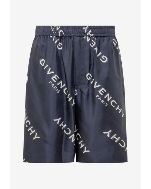 Givenchy Blue Shadow Print Bermuda Short for men