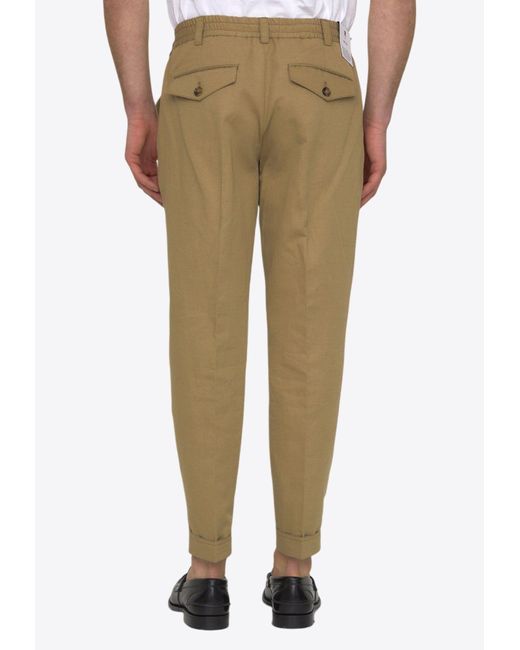 PT Torino Natural Cropped Linen-Blend Chino Pants for men