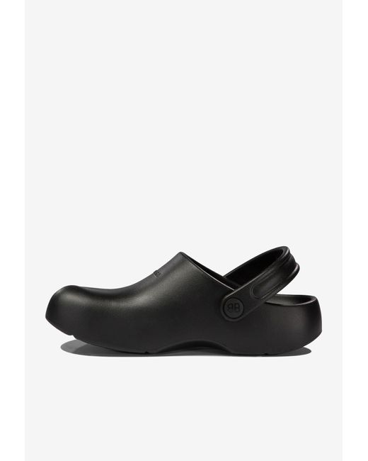 Balenciaga Black Sunday Molded Rubber Mules