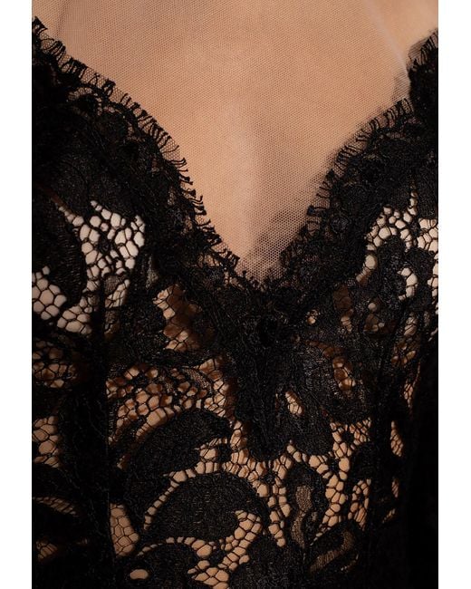 Dolce & Gabbana Black Floral Lace Sheer Dress