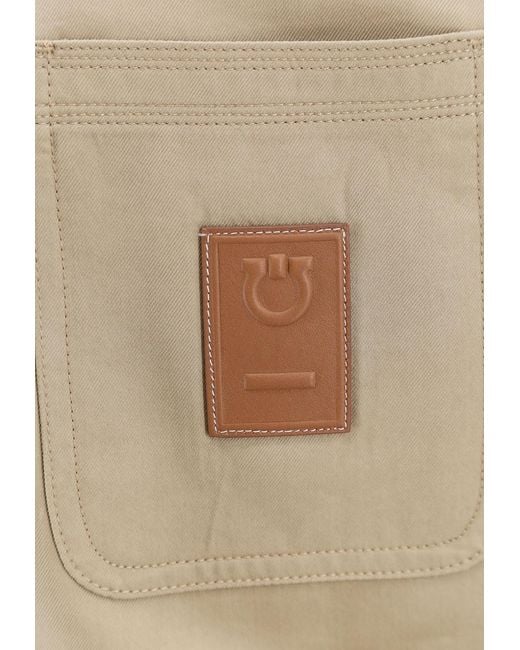 Ferragamo Natural Logo Patch Button-Up Jacket for men
