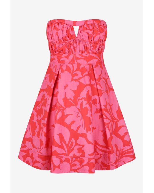 Shona Joy Red Antonia Strapless Bustier Mini Dress