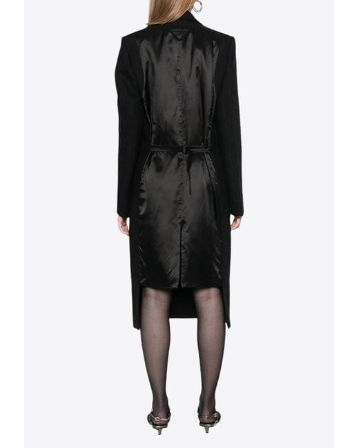 Prada Black Double-Breasted Wool Coat