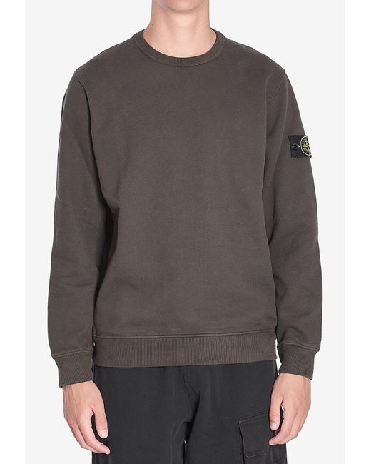 Stone Island Gray Fleece Sweatshirt for men