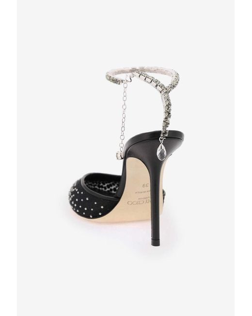 Jimmy Choo Saeda 100 Pumps With Crystals in Black | Lyst