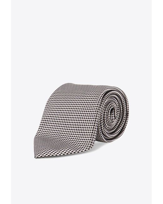 Tom Ford White Patterned Silk Tie for men