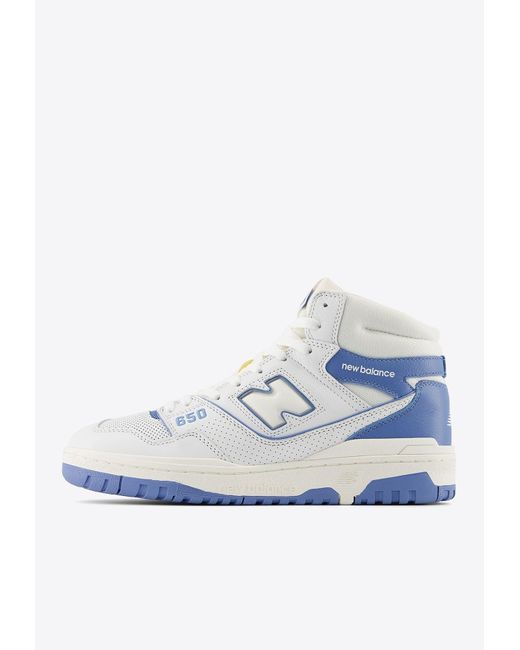 New Balance White 650 High-Top Sneakers