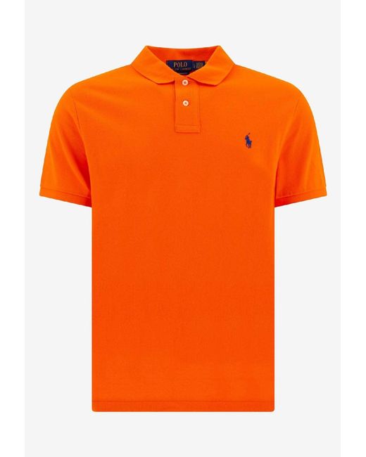 Polo Ralph Lauren Orange Pique Polo T-Shirt for men