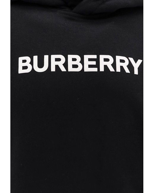Burberry Black Logo-Printed Hooded Sweatshirt for men