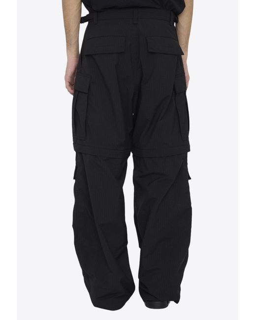 Balenciaga Black Straight-Leg Cargo Pants for men