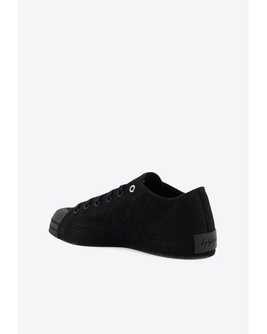 Adidas Black Y-3 Nizza Low-Top Canvas Sneakers for men