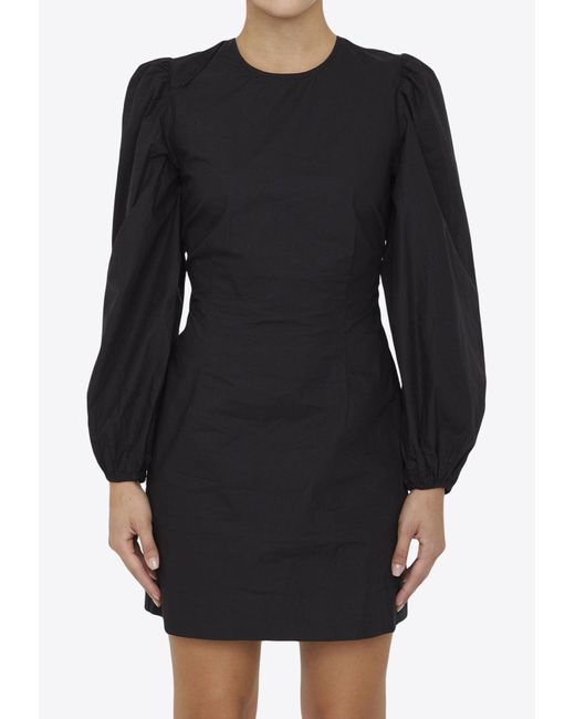 Ganni Black Long-Sleeved Mini Dress