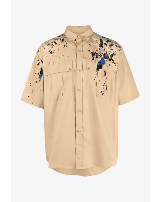 Moschino Natural Paint Effect Short-Sleeved Shirt for men