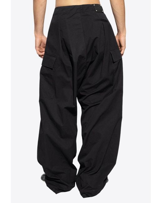 Alexander McQueen Black Wide-Leg Cargo Pants for men