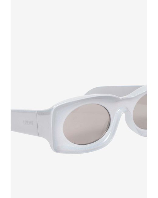 Loewe White X Paula'S Ibiza Rectangular Sunglasses