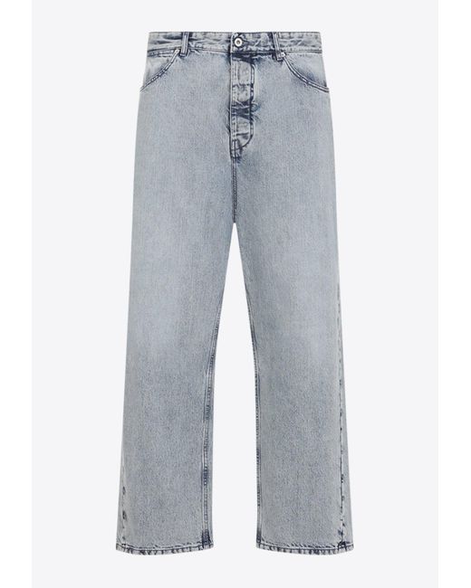 Jil Sander Blue Washed-Out Straight-Leg Jeans for men